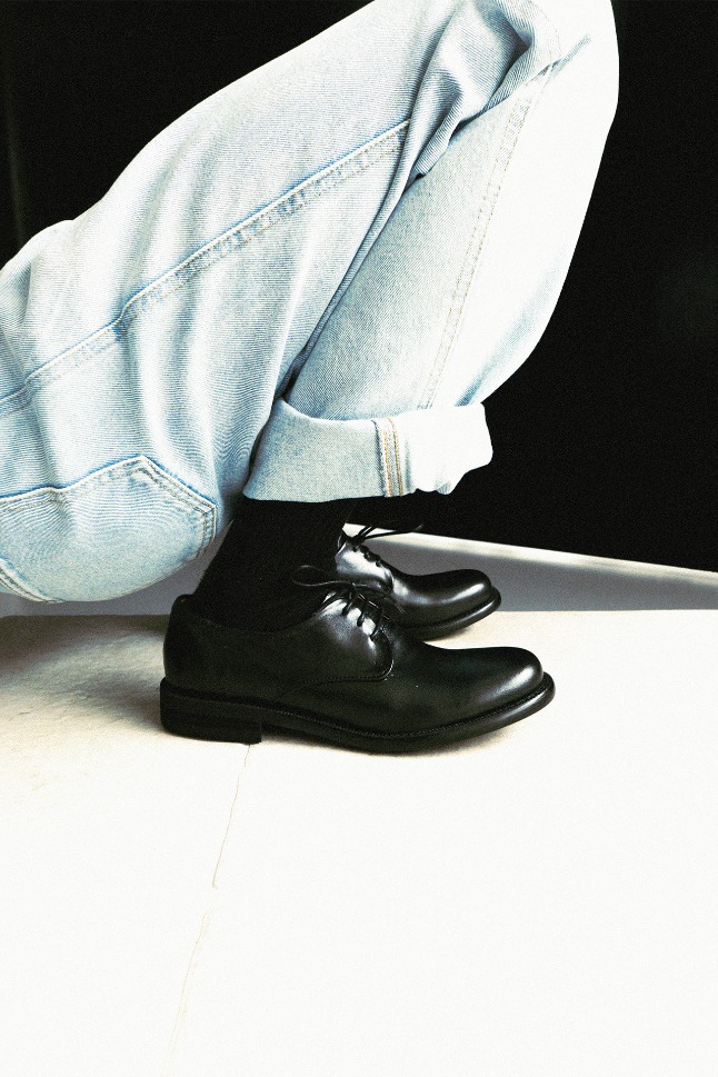 BREAD LEATHER DERBY SHOES_BLACK