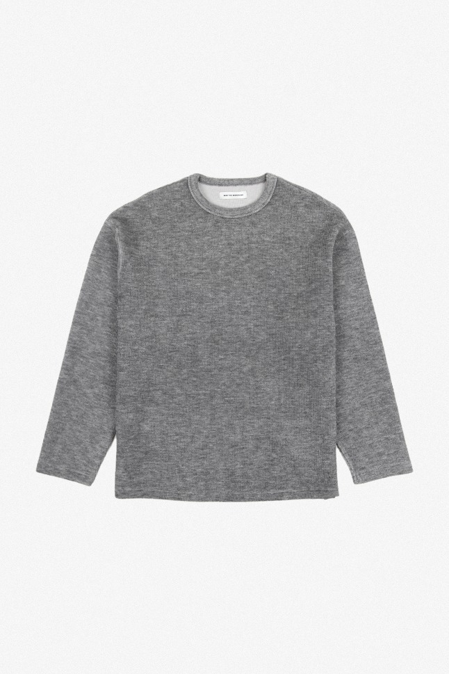 KNITTED TEXTURE LONG SLEEVE_GREY
