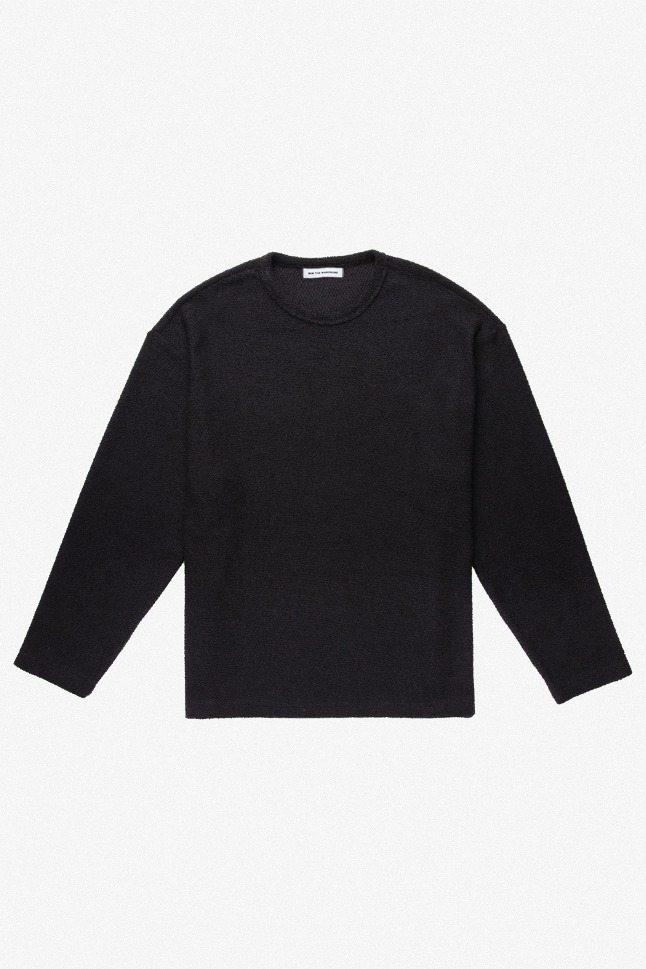 TERRY SOLID LONG SLEEVE_BLACK