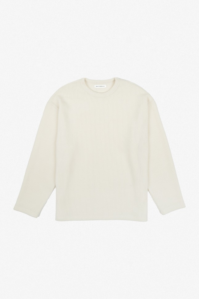 KNITTED TEXTURE LONG SLEEVE_IVORY
